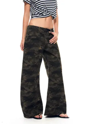 Washed Camo Wide-Leg Pants