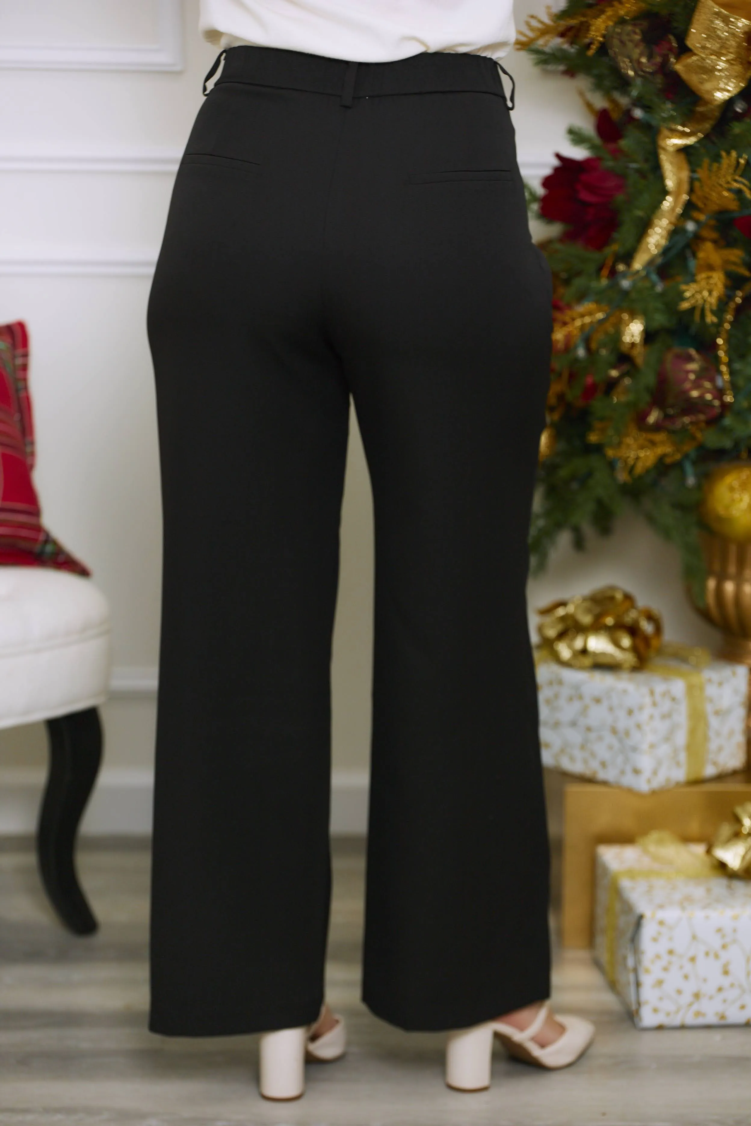 What A Sight Wide Leg Pleated Trousers - Black