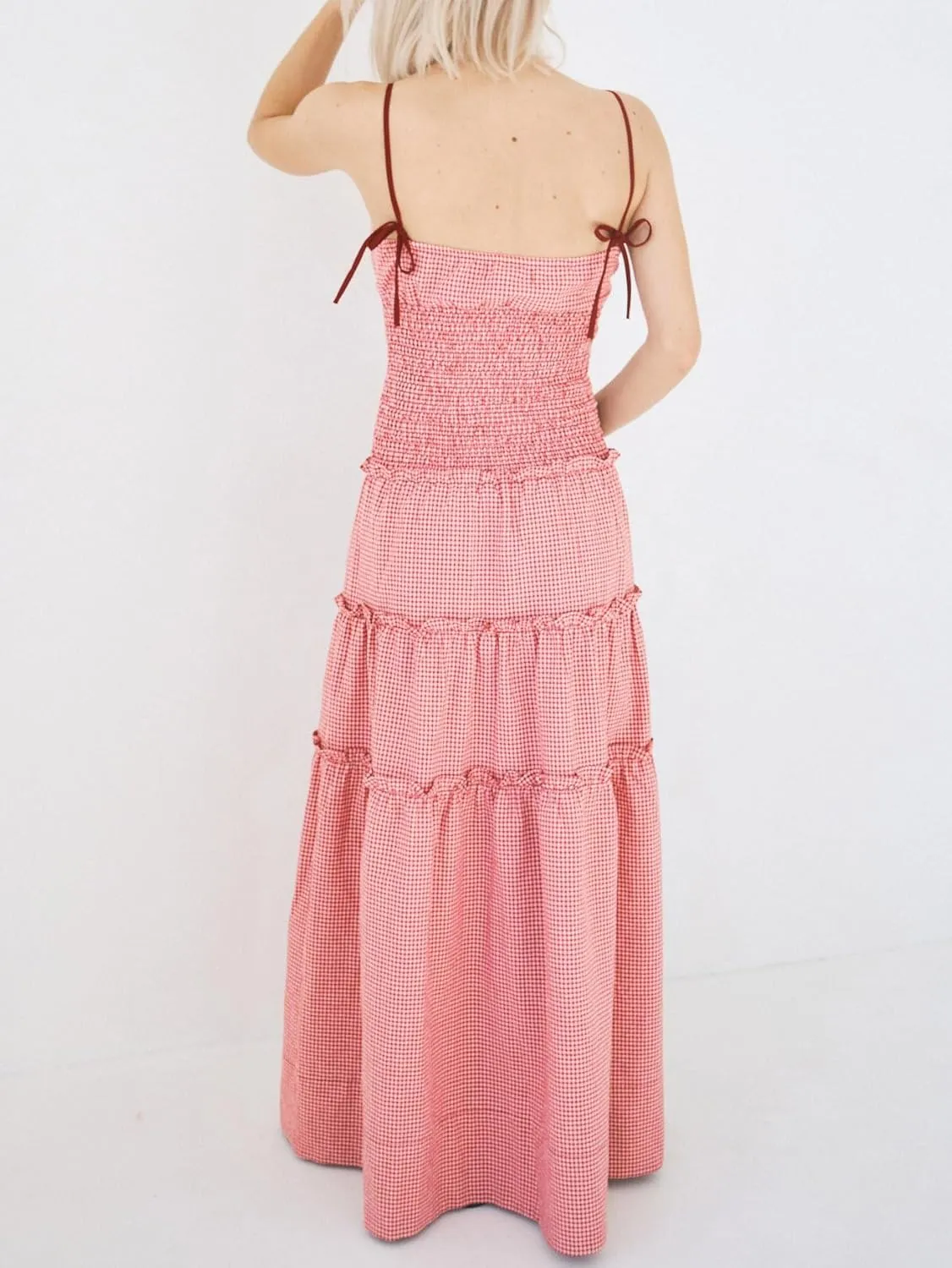 Women Boho Flowy Summer Dresses 2025 Smocked Tiered Beach Maxi Dress Strap Tie Off Shoulder Long Dress Sundresses