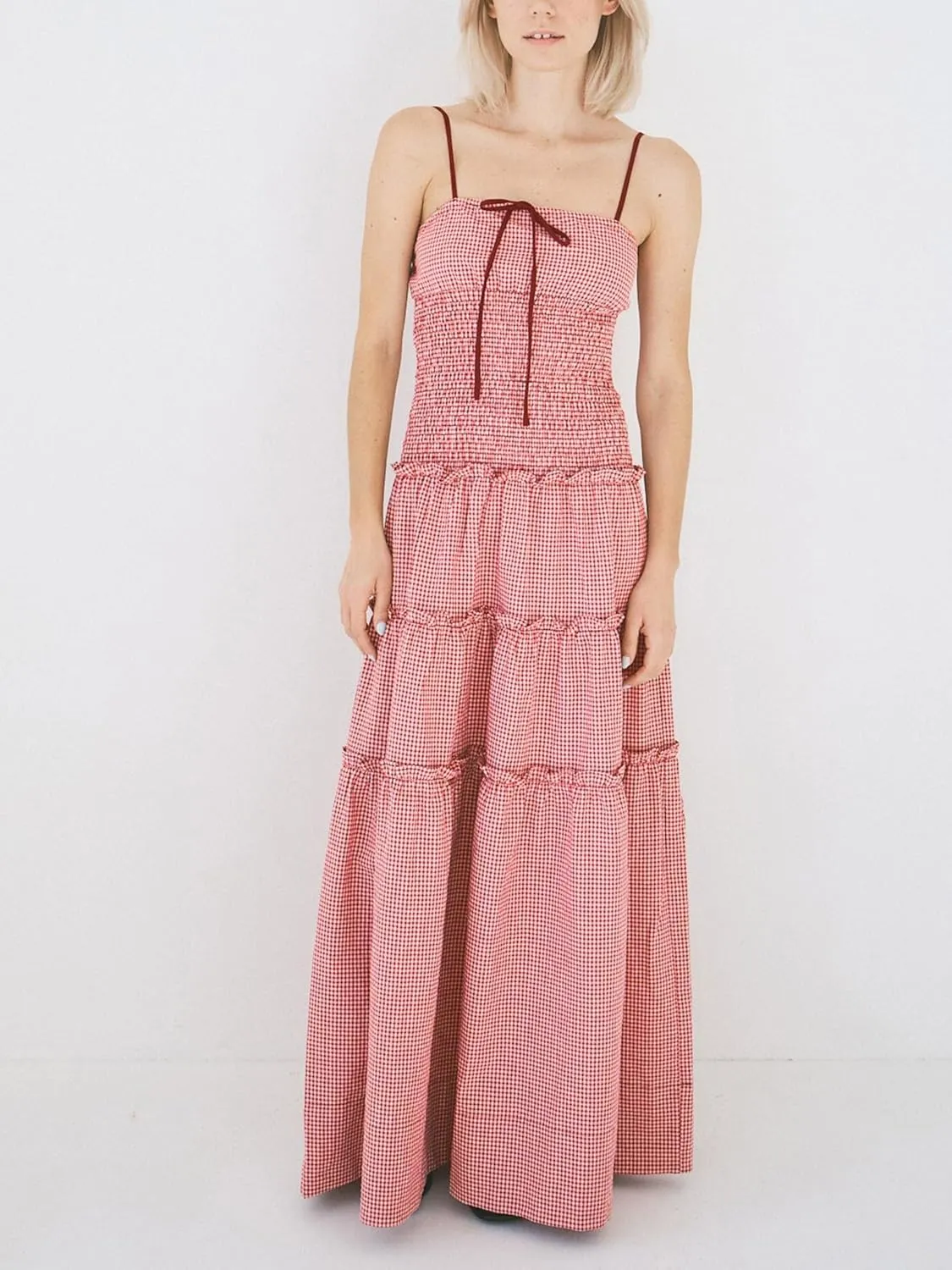 Women Boho Flowy Summer Dresses 2025 Smocked Tiered Beach Maxi Dress Strap Tie Off Shoulder Long Dress Sundresses