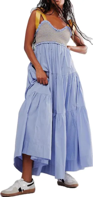 Women Boho Flowy Summer Dresses 2025 Smocked Tiered Beach Maxi Dress Strap Tie Off Shoulder Long Dress Sundresses