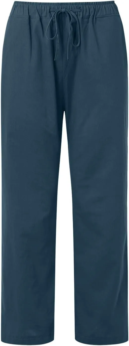 Women High Waisted Wide Leg Pants Fashion Drawstring Elastic Trousers Comfy Straight Leg Long Pants with Pockets