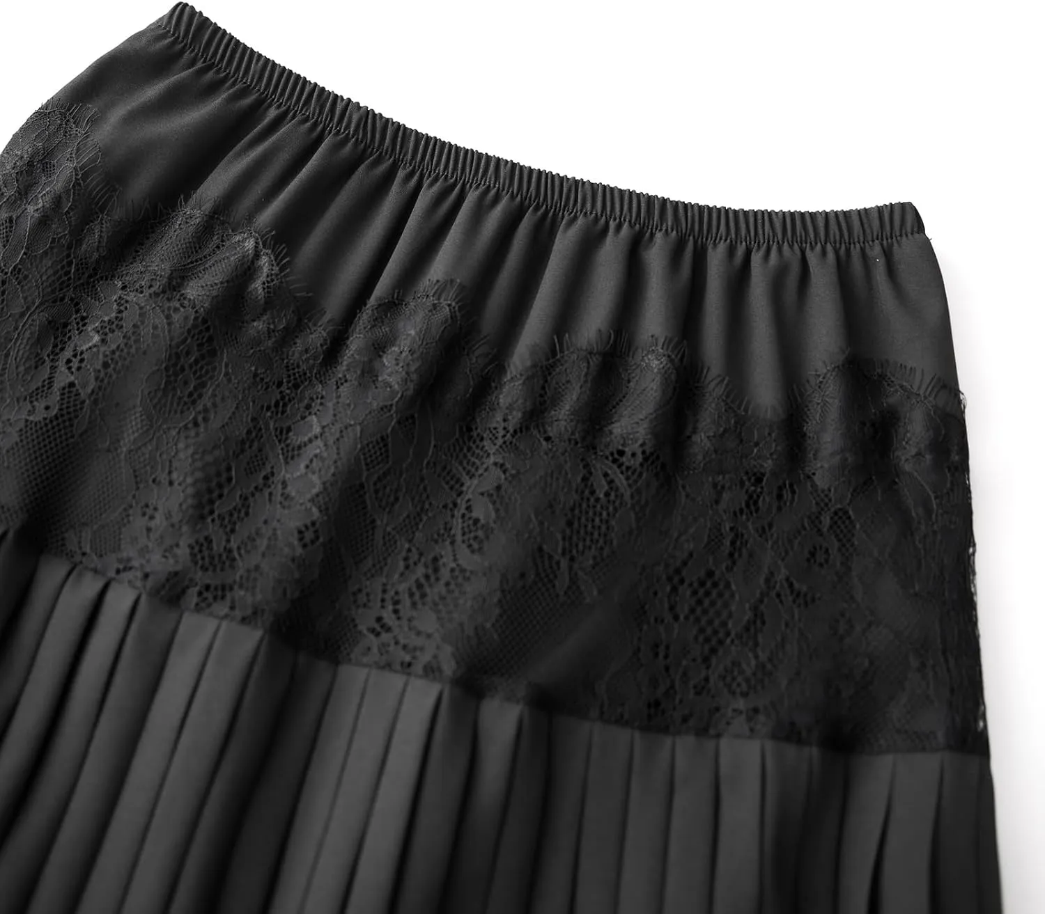 Women Y2k Lace Pleated Skirt Vintage Floral Sheer Elastic A-Line Midi Skirt Going Out Maxi Skirt Beach Vacation Skirt