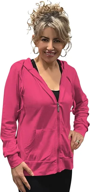 Women's Active Casual Thin Cotton Zip Up Hoodie Jacket