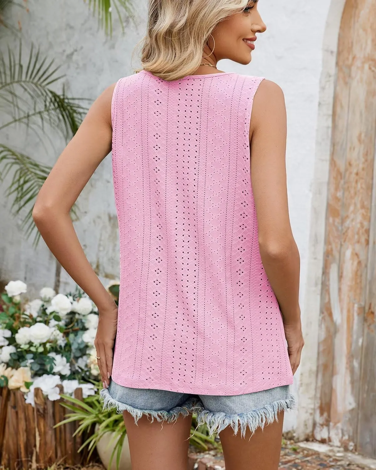Womens Casual Summer Tank Tops 2025 Sleeveless Business Work Shirts Loose Fit Trendy Tops Flowy Clothes Outfits