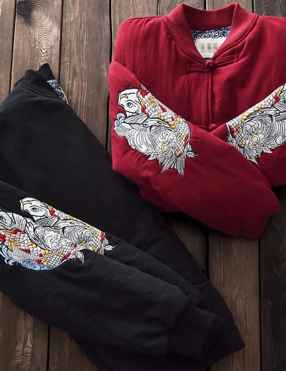Women's Chinese Style Cotton Padded Coats Embroidered Tang Suit Jackets for Early Winter