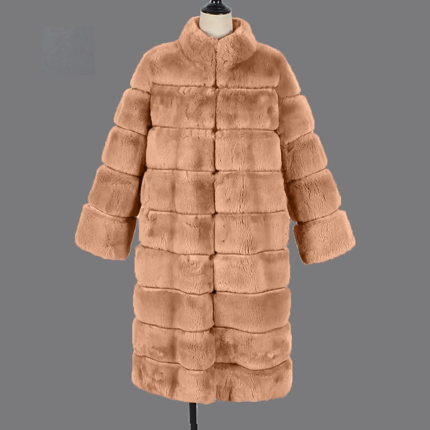 Womens Luxury Faux Fur Coats Winter Long Cardigan Vintage Fuzzy Warm Jacket Oversized Soft Solid Open Front Overcoat