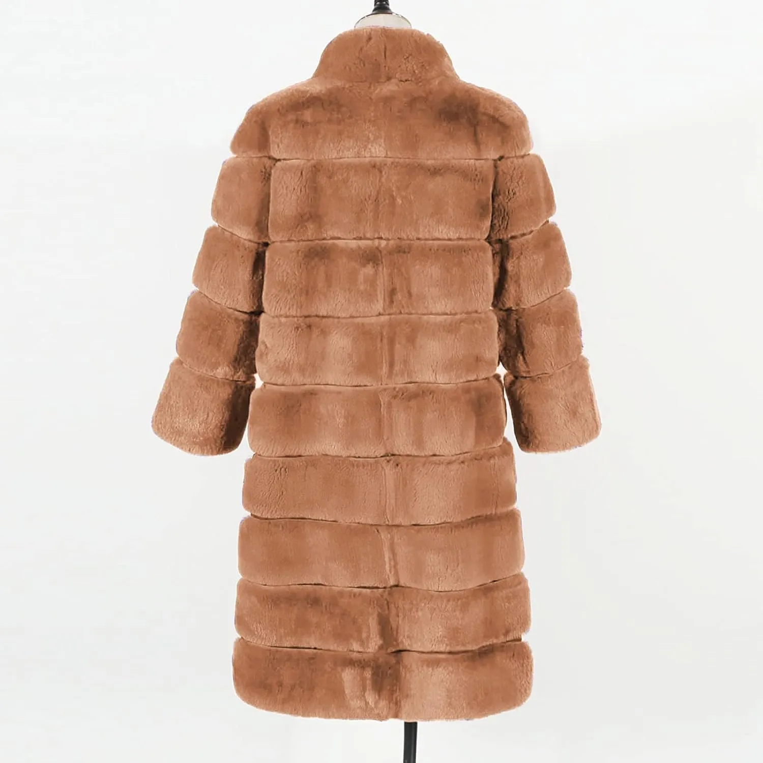 Womens Luxury Faux Fur Coats Winter Long Cardigan Vintage Fuzzy Warm Jacket Oversized Soft Solid Open Front Overcoat