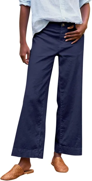 Womens Pants, Peasant Pants Linen Straight Leg Breathable Casual Lounge Elastic Waist