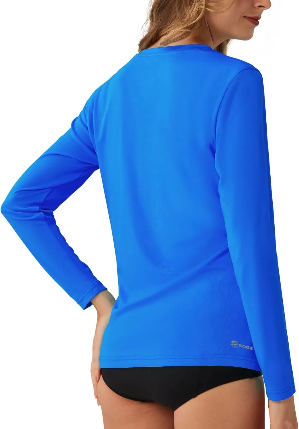 Women's Standard V-Neck UPF 50  Long Sleeve Swim Rash Guard Shirt