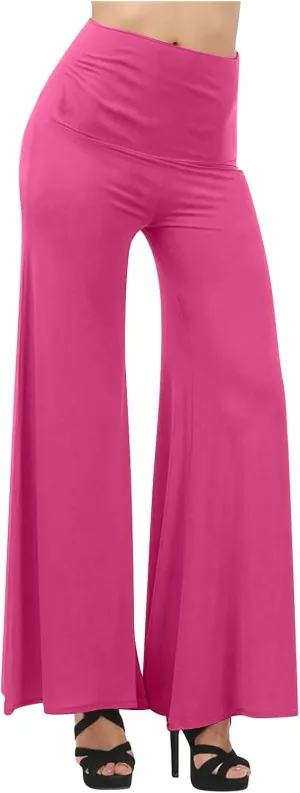 Women's Stretchy Wide Leg Lounge Pants Casual Workout Comfy High Waist Flare Pants Solid Breathable Yoga Trousers