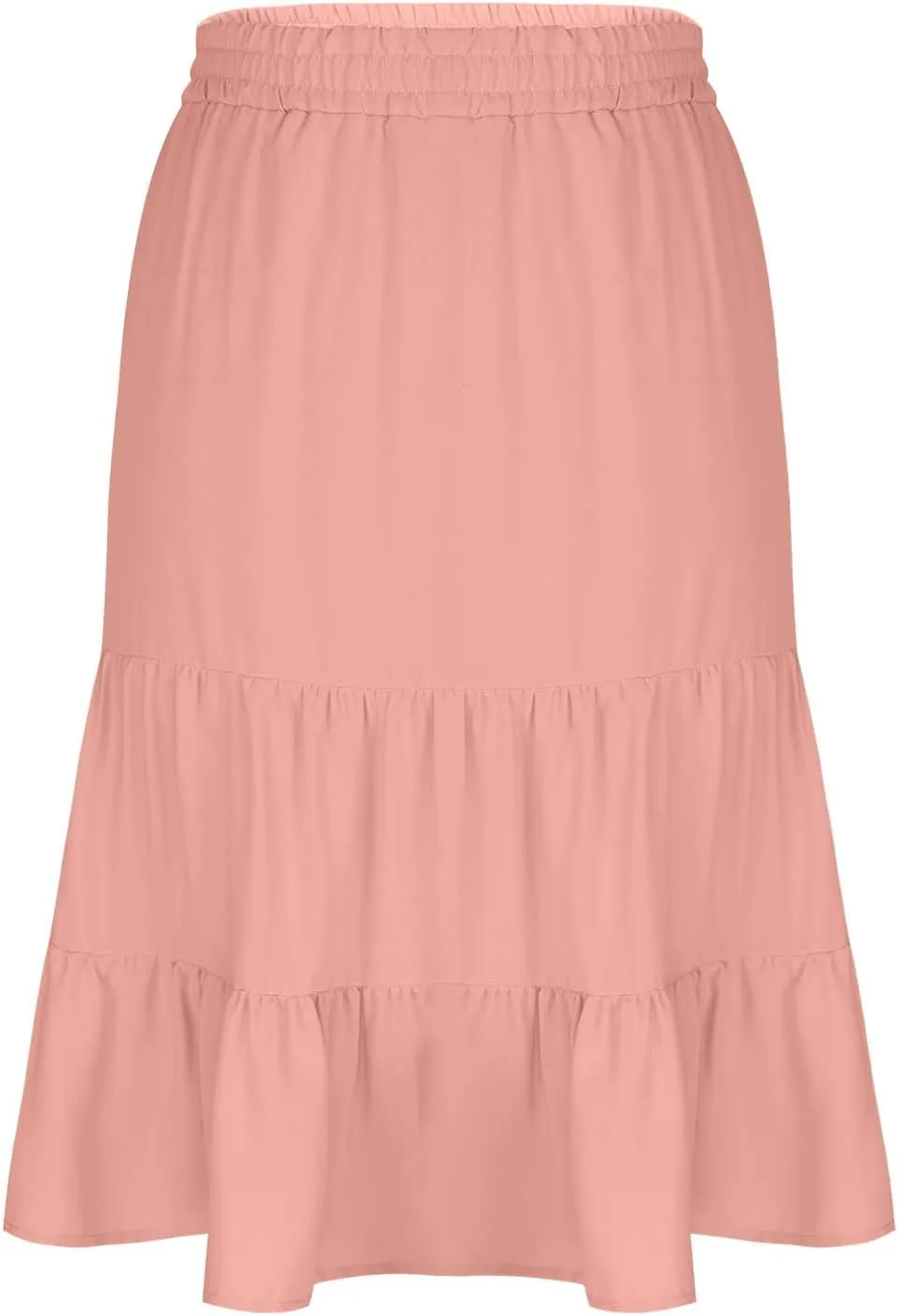 Women's Summer High Waisted Skirts Tiered Ruffle Skirts Boho Flowy Swing Pleated Skirt Casual A-Line Maxi Skirt