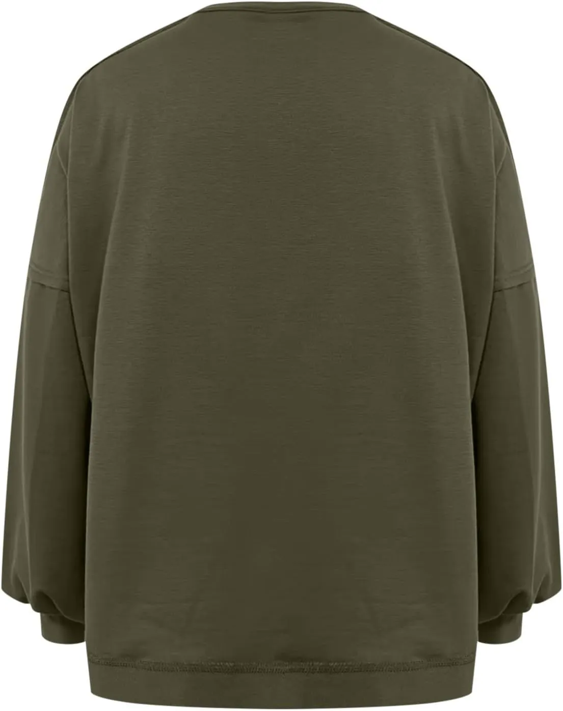 Womens Tops Long Puff Sleeve Sweatshirt Crop Solid Color Pullover Tops Dressy Casual Daily Cute Shirts for Women