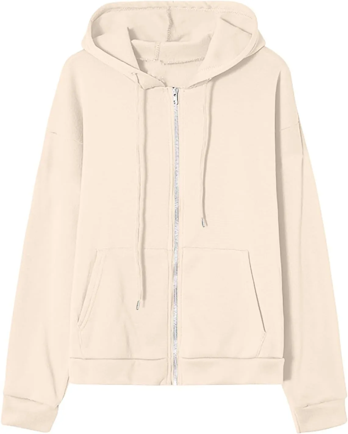 Women's Zip Up Hoodies Casual Fall Fashion Oversized Sweatshirts Y2K Teen Girl Cute Long Sleeve Jackets with Pockets