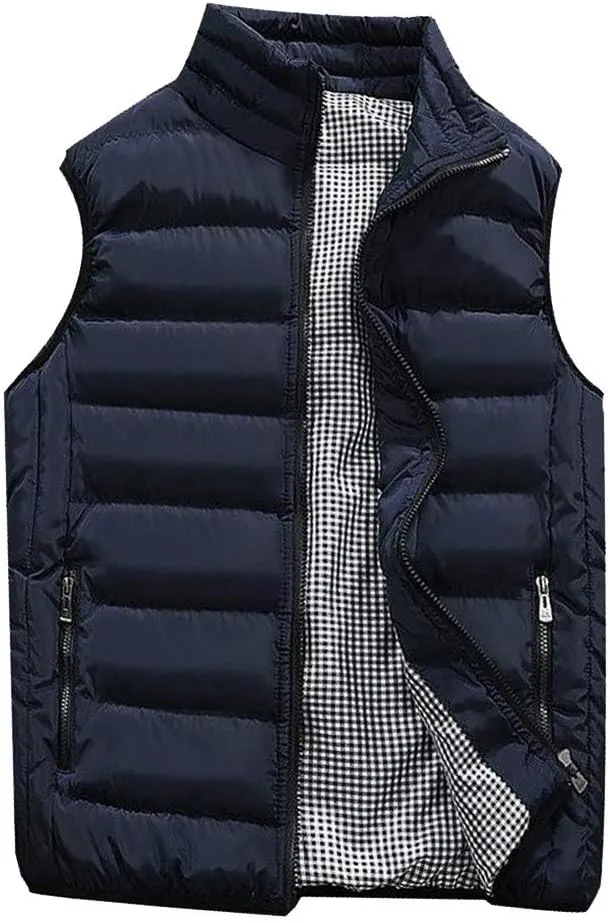 Ymosrh Mens Coats Winter Men Autumn Coat Padded Cotton Vest Warm Hooded Thick Vest Tops Jacket Jackets