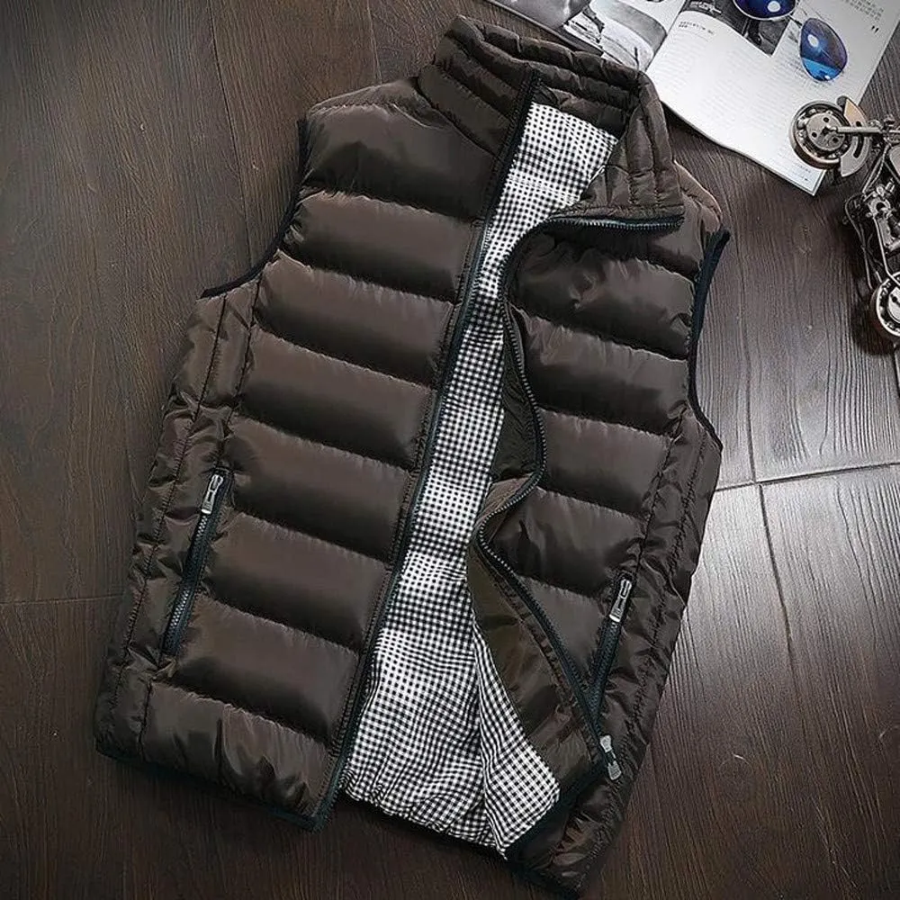 Ymosrh Mens Coats Winter Men Autumn Coat Padded Cotton Vest Warm Hooded Thick Vest Tops Jacket Jackets