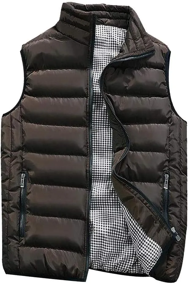 Ymosrh Mens Coats Winter Men Autumn Coat Padded Cotton Vest Warm Hooded Thick Vest Tops Jacket Jackets