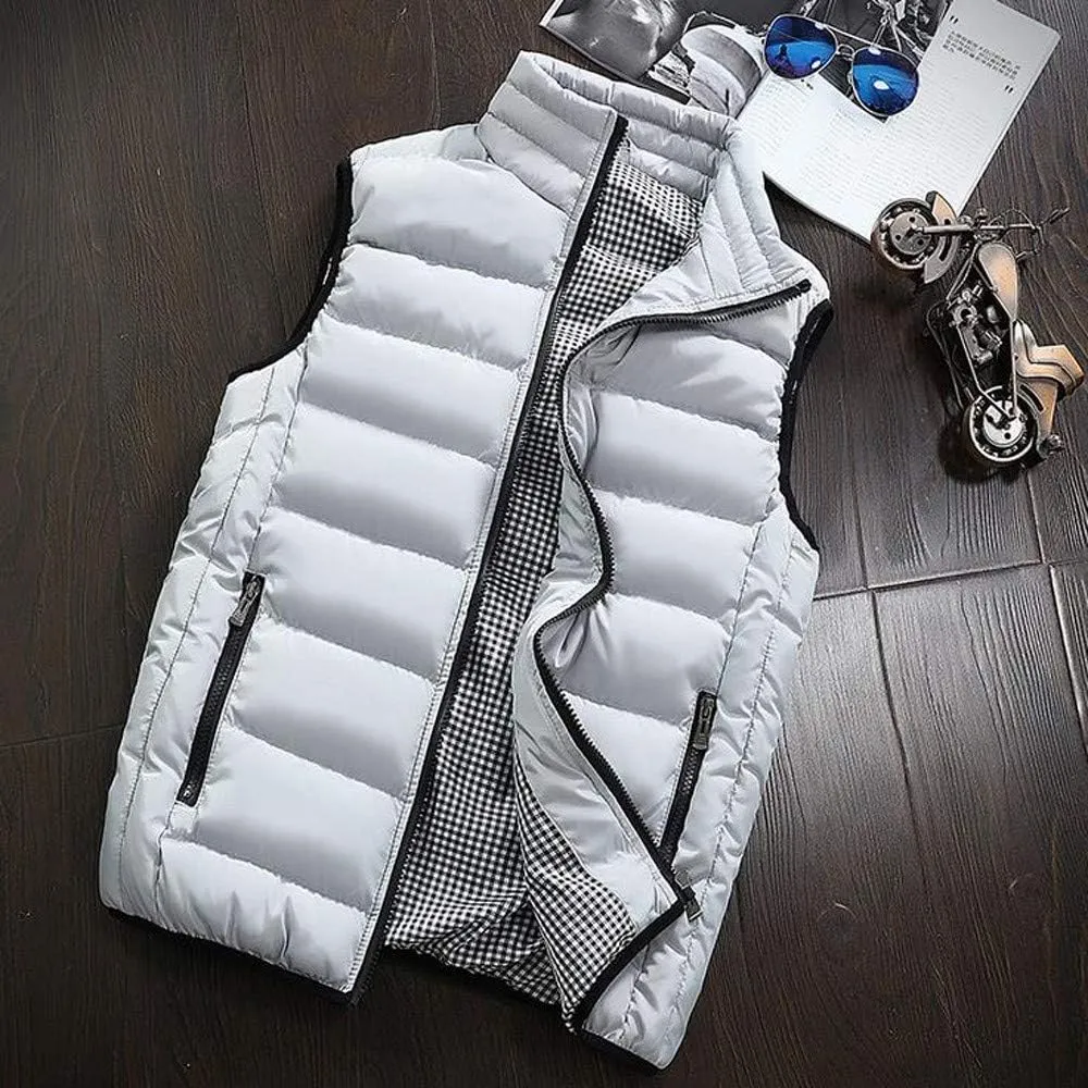 Ymosrh Mens Coats Winter Men Autumn Coat Padded Cotton Vest Warm Hooded Thick Vest Tops Jacket Jackets