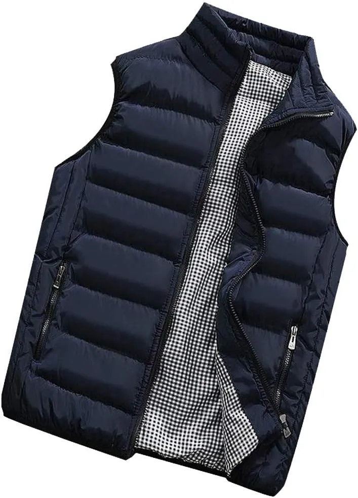 Ymosrh Mens Coats Winter Men Autumn Coat Padded Cotton Vest Warm Hooded Thick Vest Tops Jacket Jackets