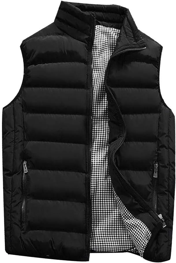 Ymosrh Mens Jacket Men Autumn Winter Coat Padded Cotton Vest Warm Hooded Thick Vest Tops Jacket Jackets