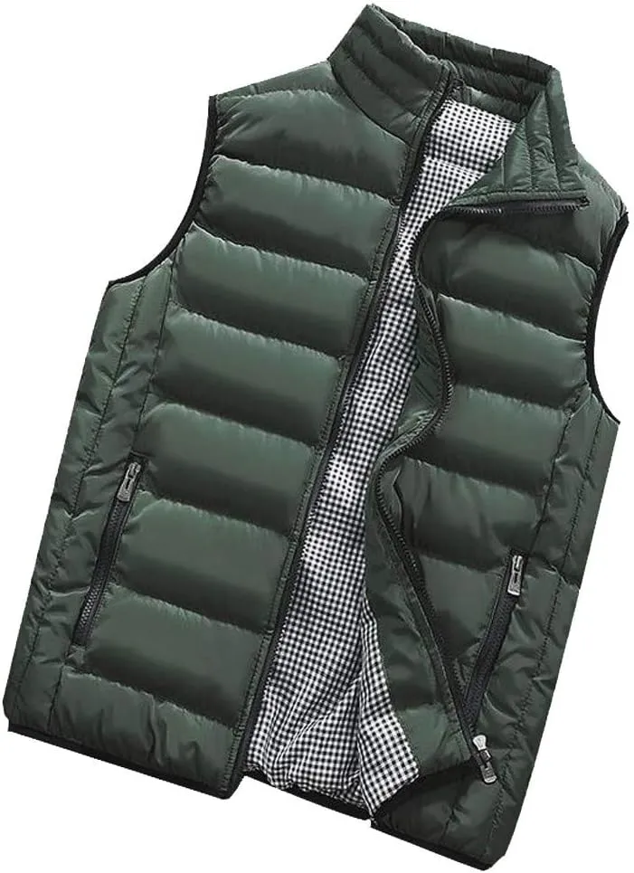 Ymosrh Mens Jacket Men Autumn Winter Coat Padded Cotton Vest Warm Hooded Thick Vest Tops Jacket Jackets