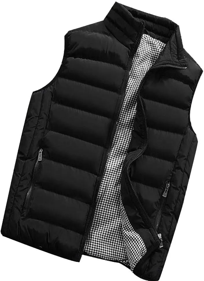 Ymosrh Mens Jacket Men Autumn Winter Coat Padded Cotton Vest Warm Hooded Thick Vest Tops Jacket Jackets