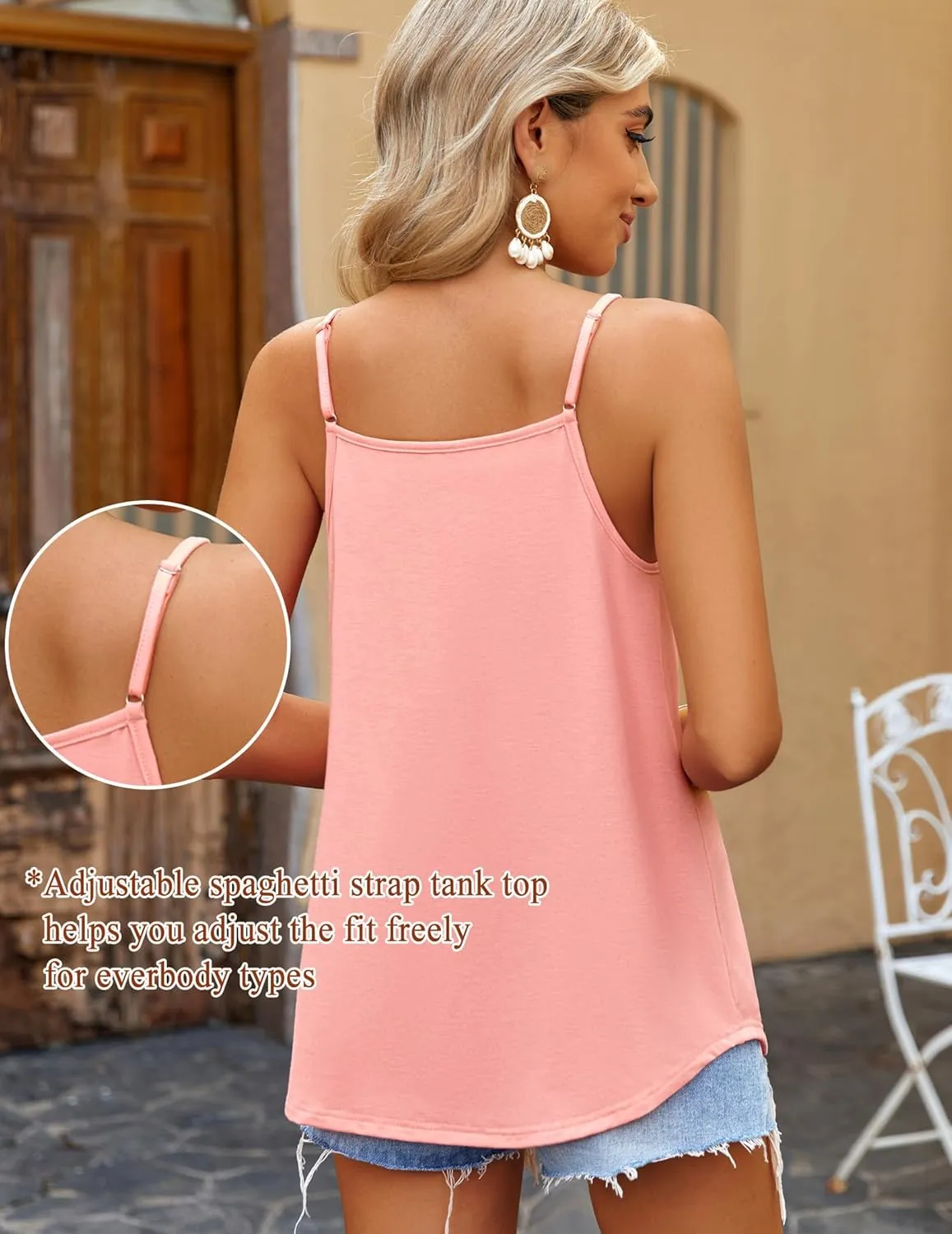 Zeagoo Womens Tank Tops Sleeveless Spaghetti Strap Halter Top Flowy Summer Beach Outfits 2025